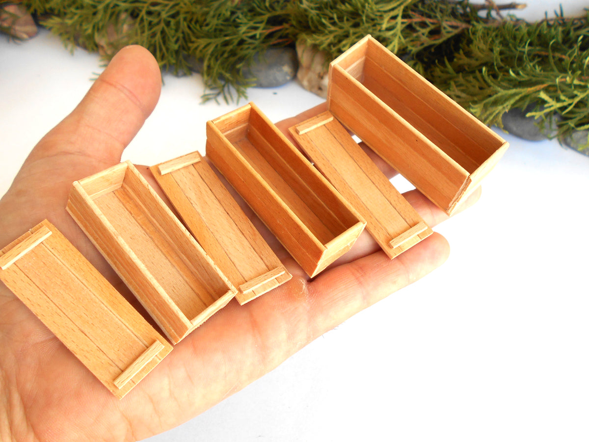 1:12 scale miniature keepsake boxes with lids - Handmade miniature lidded boxes 1/12 scale - iniature lidded box 1/12 scale - Set Number 31