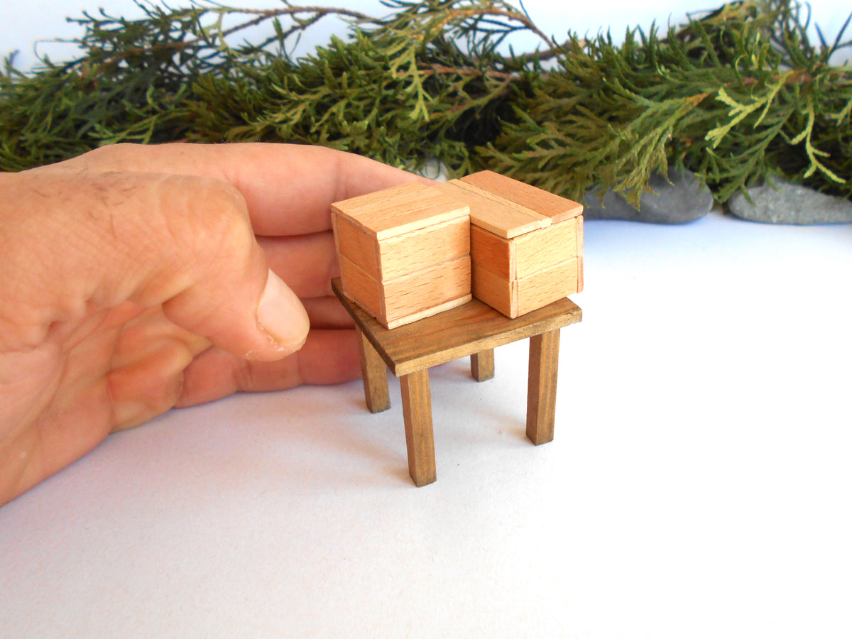 Handmade miniature dollhouse edn or side table in 1:12 scale