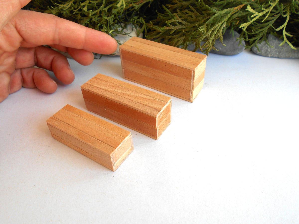 1:12 scale miniature keepsake boxes with lids - Handmade miniature lidded boxes 1/12 scale - iniature lidded box 1/12 scale - Set Number 31