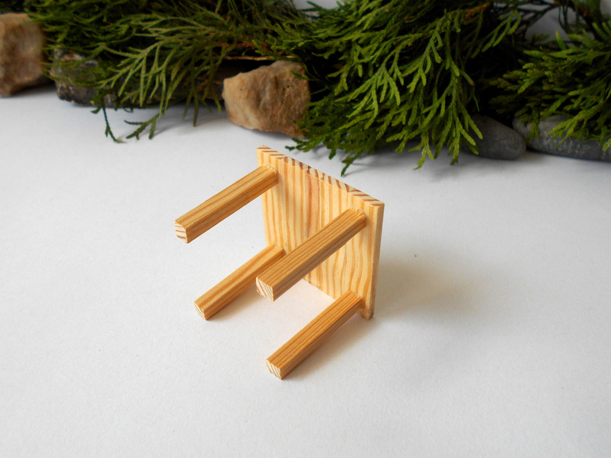 Miniature wooden end/side square table in 1 Inch Scale, rustic table pine wood- dollhouse furniture fairy desk- 1/12th scale end/side mini table