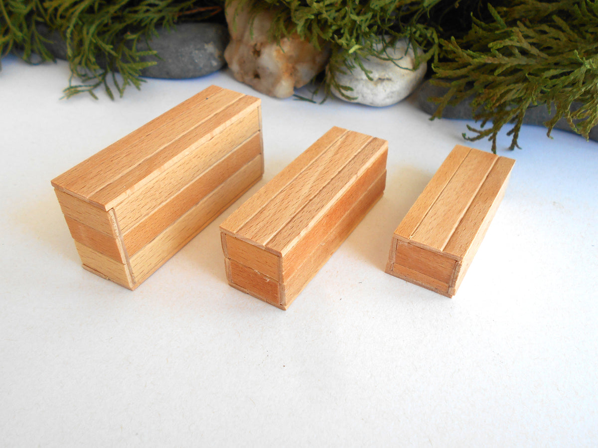 1:12 scale miniature keepsake boxes with lids - Handmade miniature lidded boxes 1/12 scale - iniature lidded box 1/12 scale - Set Number 31