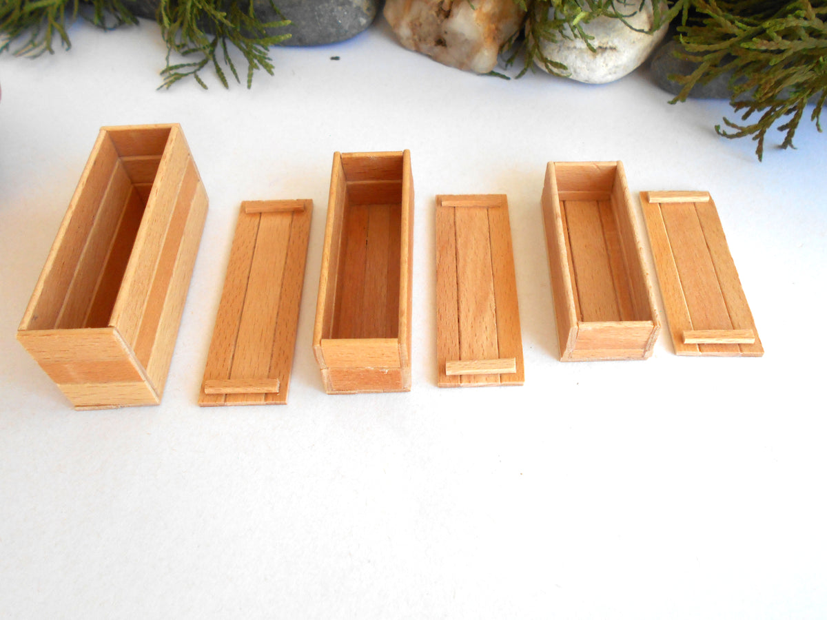 1:12 scale miniature keepsake boxes with lids - Handmade miniature lidded boxes 1/12 scale - iniature lidded box 1/12 scale - Set Number 31