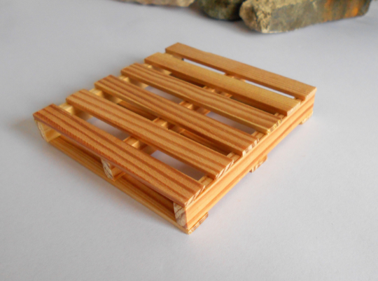 Mini pallet coaster- miniature pallet 1/12 scale from real pine wood- dollhouse and diorama decor- mini garden accessories