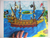 Pirate ship poster for kids- Pirate art fine print by original drawing 'Pirates find Treasure Island'- archival paper- ocean island artwork signed by author Hristo Hvoynev