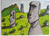 Easter Island ACEO art print- ink and color pencil drawing "What are those heads thinking"- Earth's Heritage Series- signed by artist Hristo Hvoynev