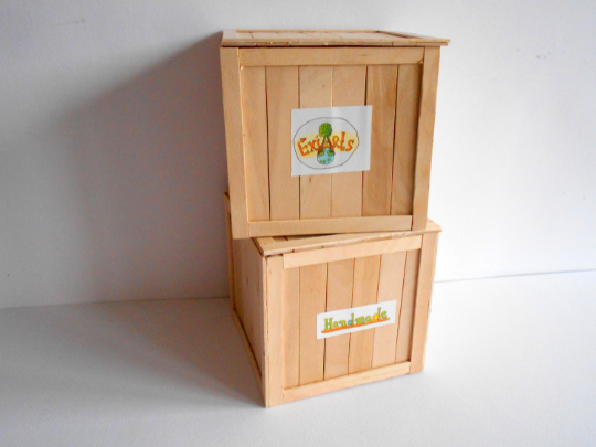 Small wood box coffer- transporting chest box made of bamboo sticks- t -  Exiarts & Ecocrafts