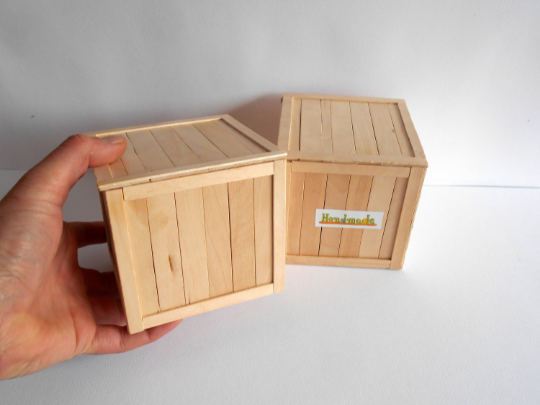 Small wood box coffer- transporting chest box made of bamboo sticks- t -  Exiarts & Ecocrafts