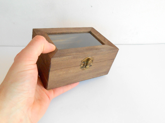 Glass lid display box- rectangular box with glass lid- box with bronze -  Exiarts & Ecocrafts
