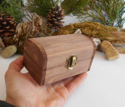 Wooden box- small rectangular chest box- bamboo wood keepsake storage- jewelry box- 4.7&#39;&#39; x 2.2&#39;&#39; x 2.2&#39;&#39;