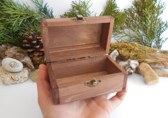 Wooden box- small rectangular chest box- bamboo wood keepsake storage- jewelry box- 4.7&#39;&#39; x 2.2&#39;&#39; x 2.2&#39;&#39;