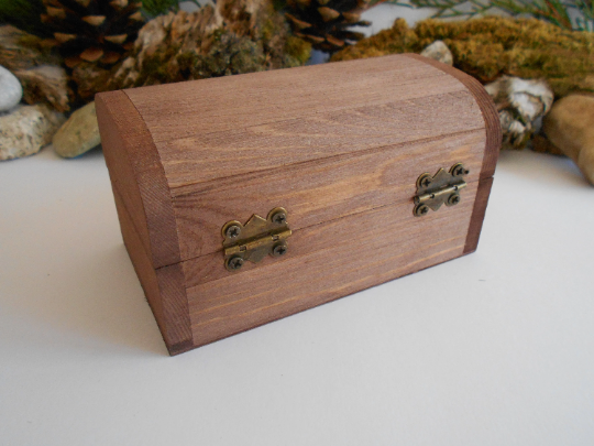 Wooden keepsake box- large chest box- unfinished wooden box with bronz -  Exiarts & Ecocrafts