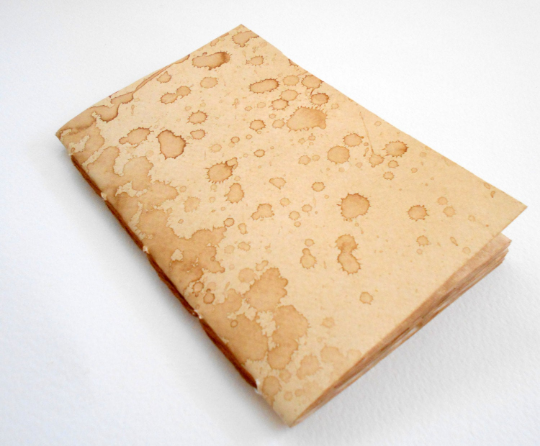 Handmade travelers notebook journal- Rustic handmade notebook with Hemp cord binding- 100% recycled pages- Eco-friendly coffee stained journal- diary blank journal