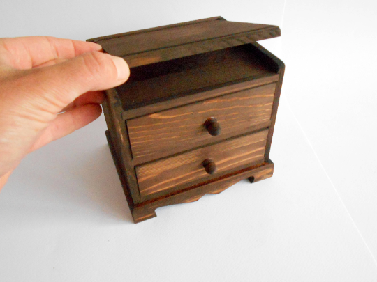 Box with 6 drawers- Wooden Jewelry Box- Apothecary Cabinet- Desktop Or -  Exiarts & Ecocrafts