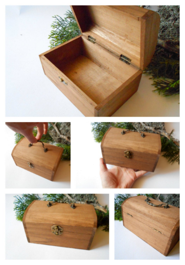 Wooden keepsake box large chest box unfinished wooden box with