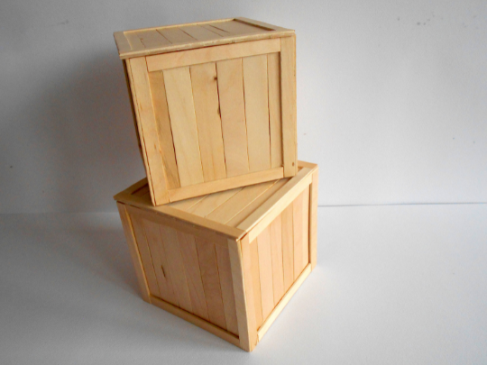 Small wood box coffer- transporting chest box made of bamboo sticks- t -  Exiarts & Ecocrafts