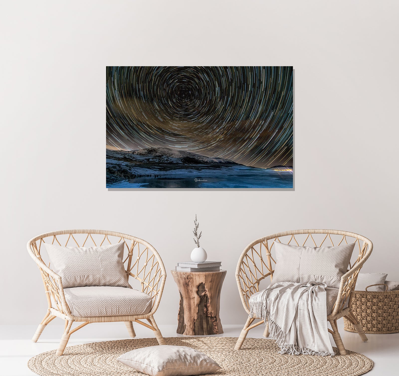 Mountain Canvas print- Nature Photography wall art- Star sky Belmeken Dam photo wall decor- Bulgarian landscape