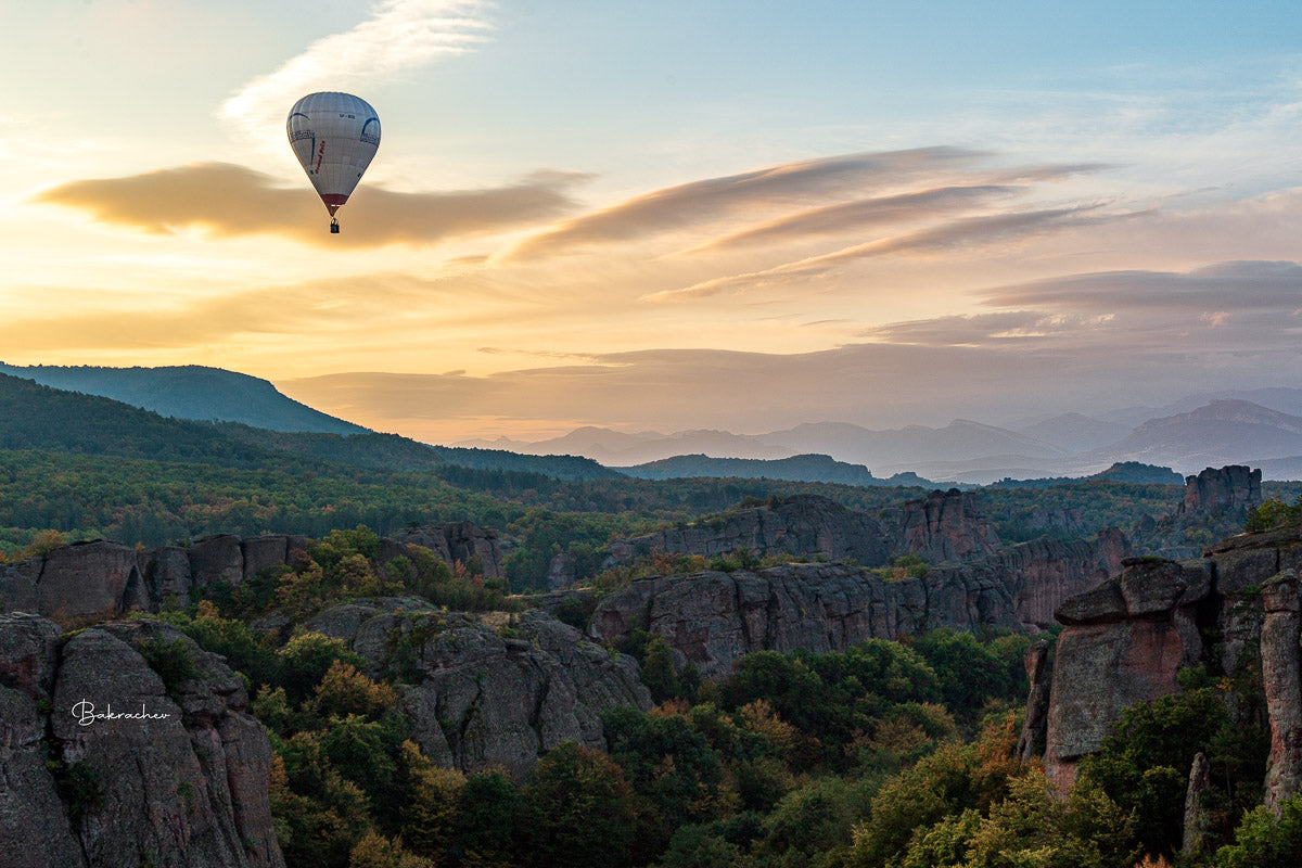 Mountain Nature Photography wall art print- Sunrise from the Belogradchik Rocks- number 4- cloudy sky sunrise- Bulgarian landscape