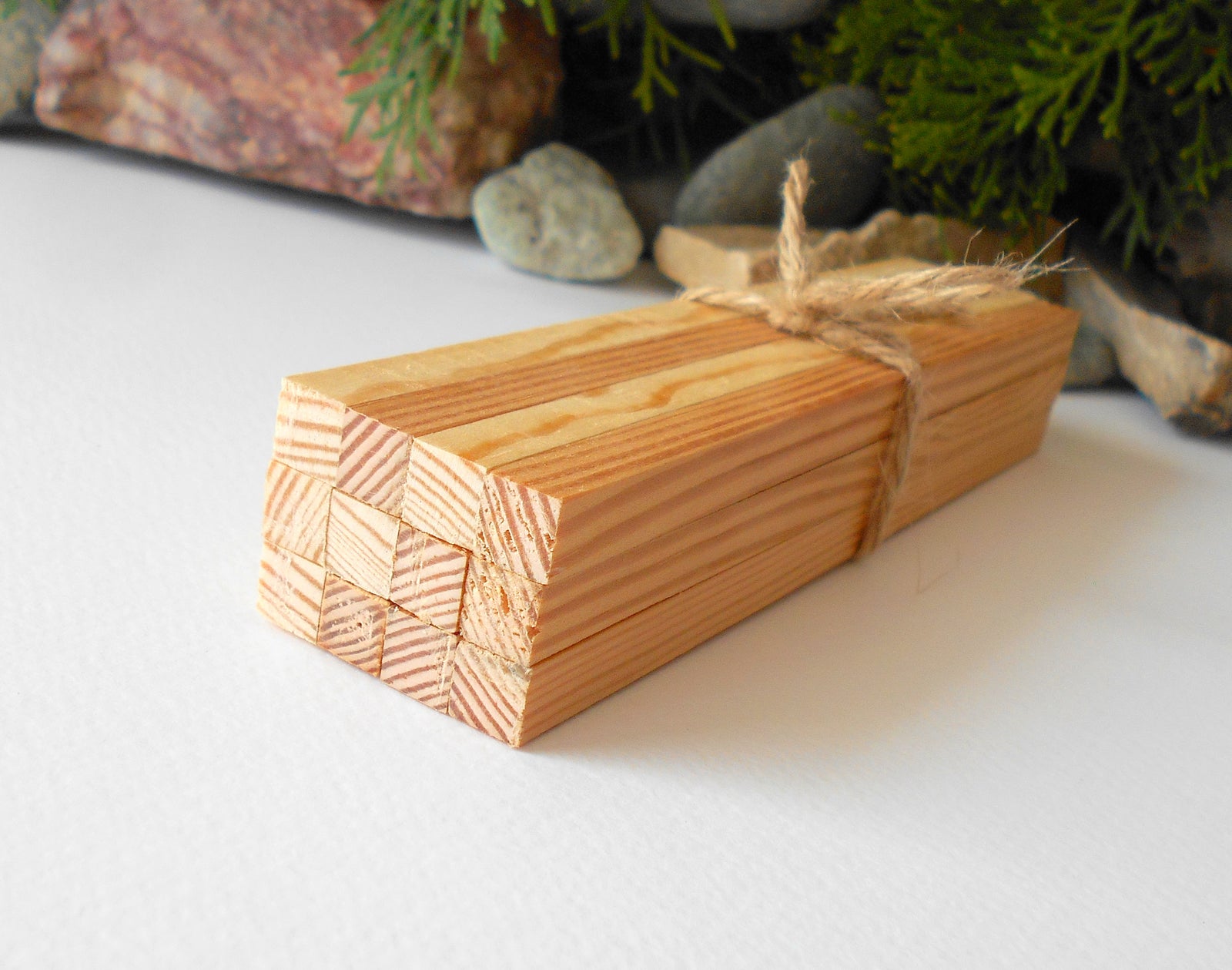 Mini wooden materials- Miniature lumber beams- 10x10 mm- 12 psc.- 6 inch long - 1/12 pine mini supplies- miniature timber beams- dollhouse materials