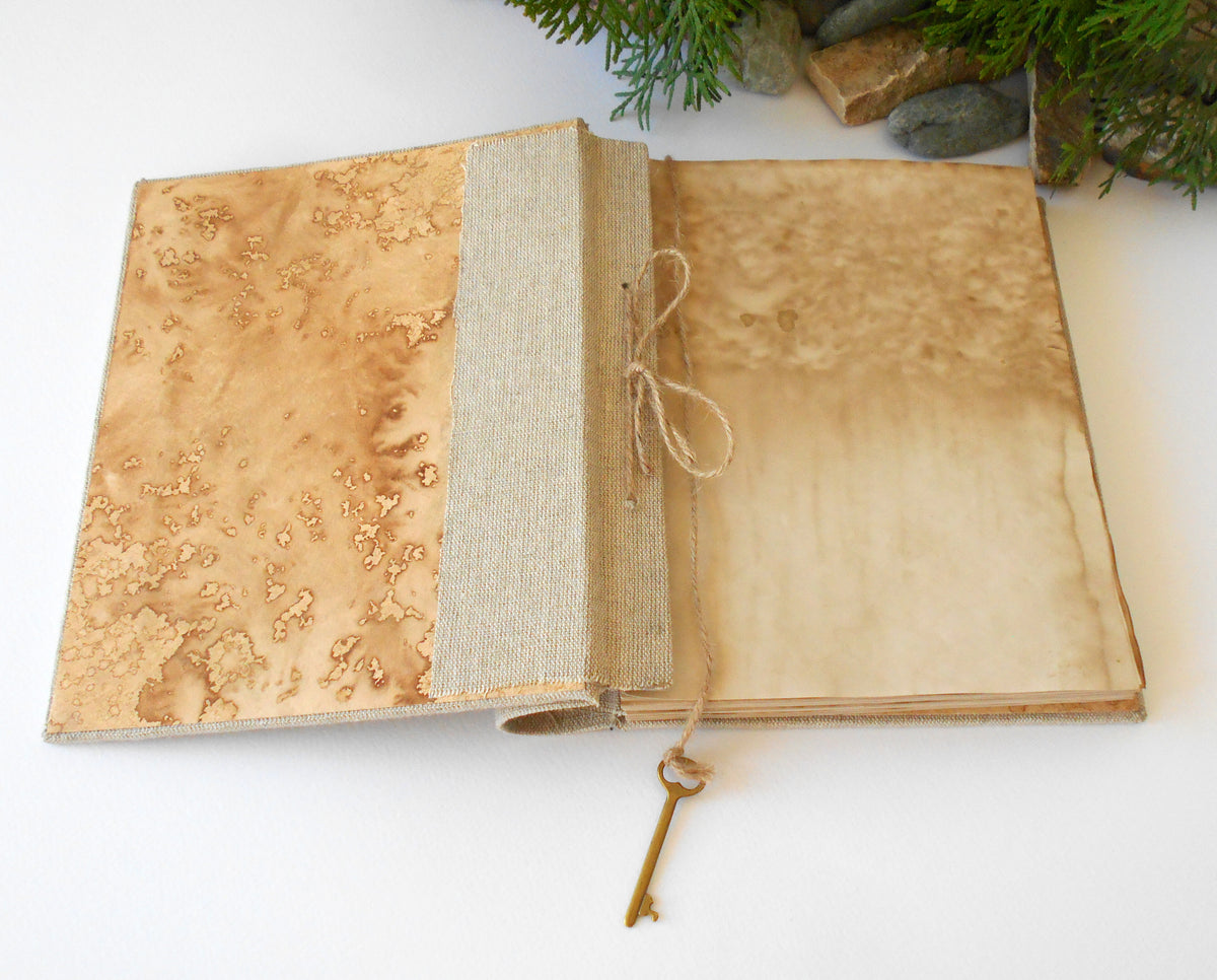 Handmade fabric sketchbook journal- Refillable hardcover blank book wi -  Exiarts & Ecocrafts