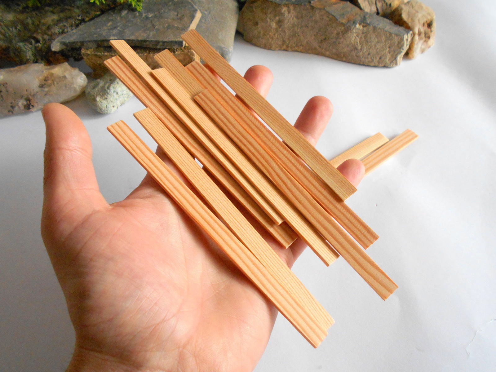 Mini lumber boards- 2x10 mm- 12 pcs.- 6''- dollhouse materials- 1/12 supplies- miniature wooden planks- dollhouse materials