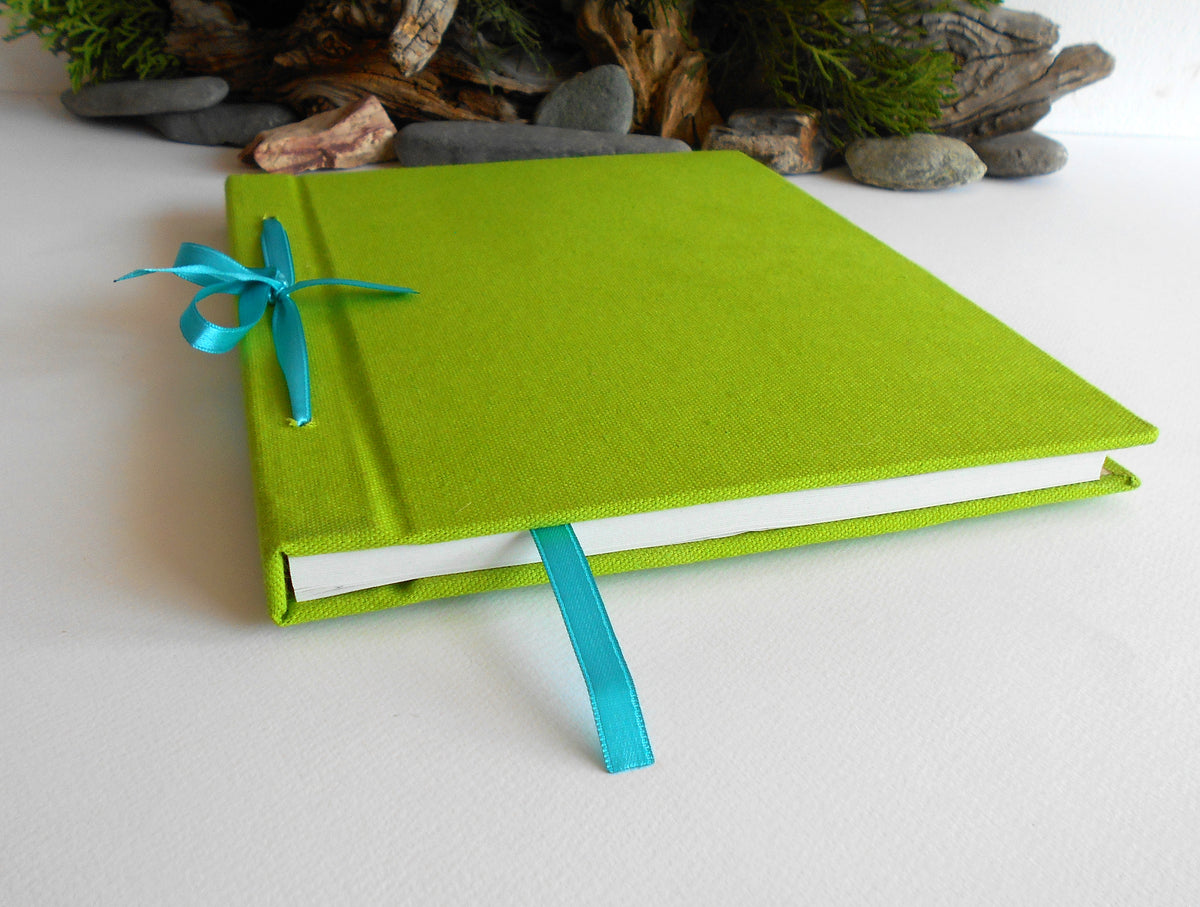 Fabric journal with refillable pages- hardcovers and satin ribbon bind -  Exiarts & Ecocrafts