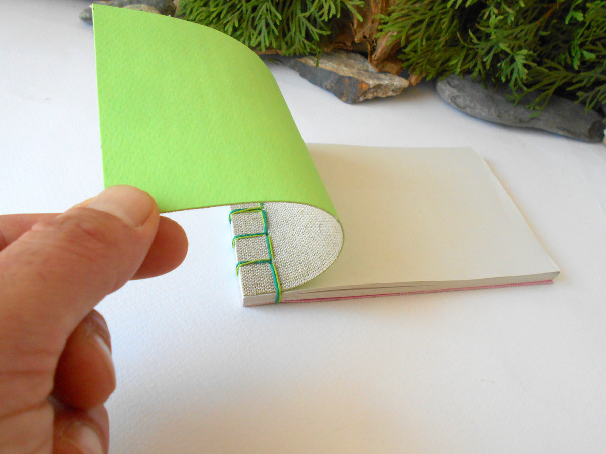 Handmade pocket sketchbook- eco-friendly linen fabrics pocket journals -  Exiarts & Ecocrafts