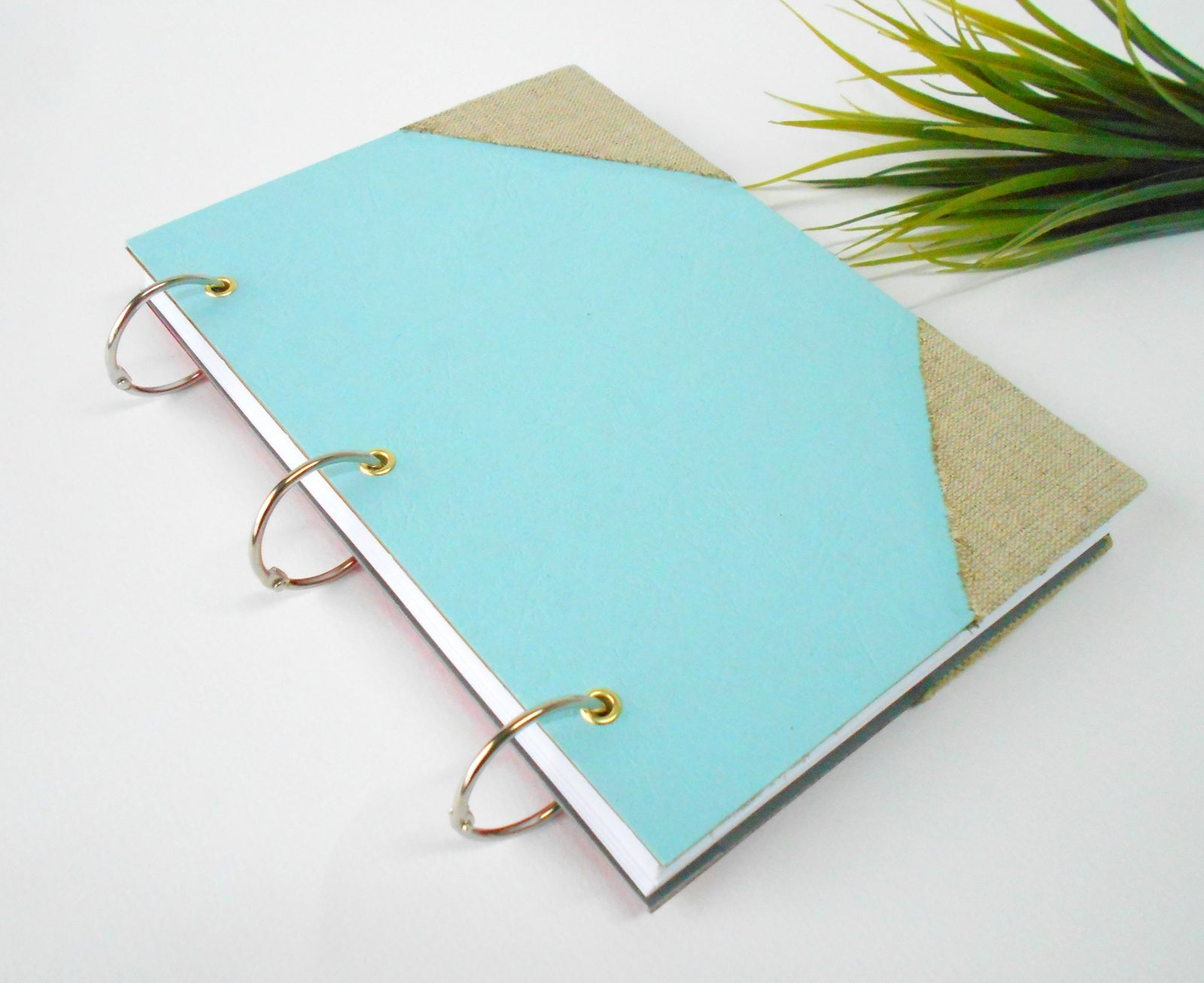 Personilized travel journal with a pocket on the inside cover- 100% recycled pages- 80 gsm.- Turquoise refillable journal- eco-friendly blank book for writers, artists or teachers