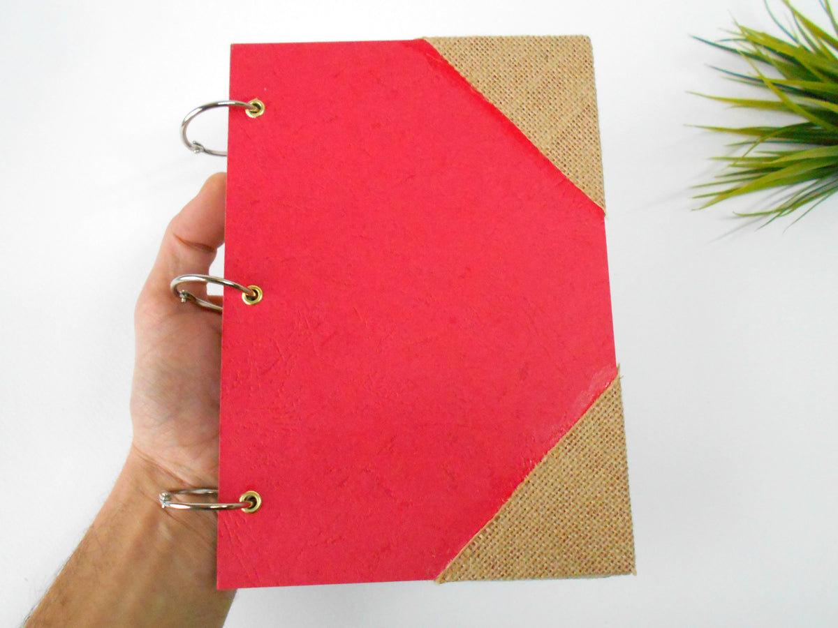 Handmade Journal 5 x 7- Recycled Paper Journal - Scrapbooking journal -  Recycled Notebook - Custom Recycled Notebook - Handmade Diary