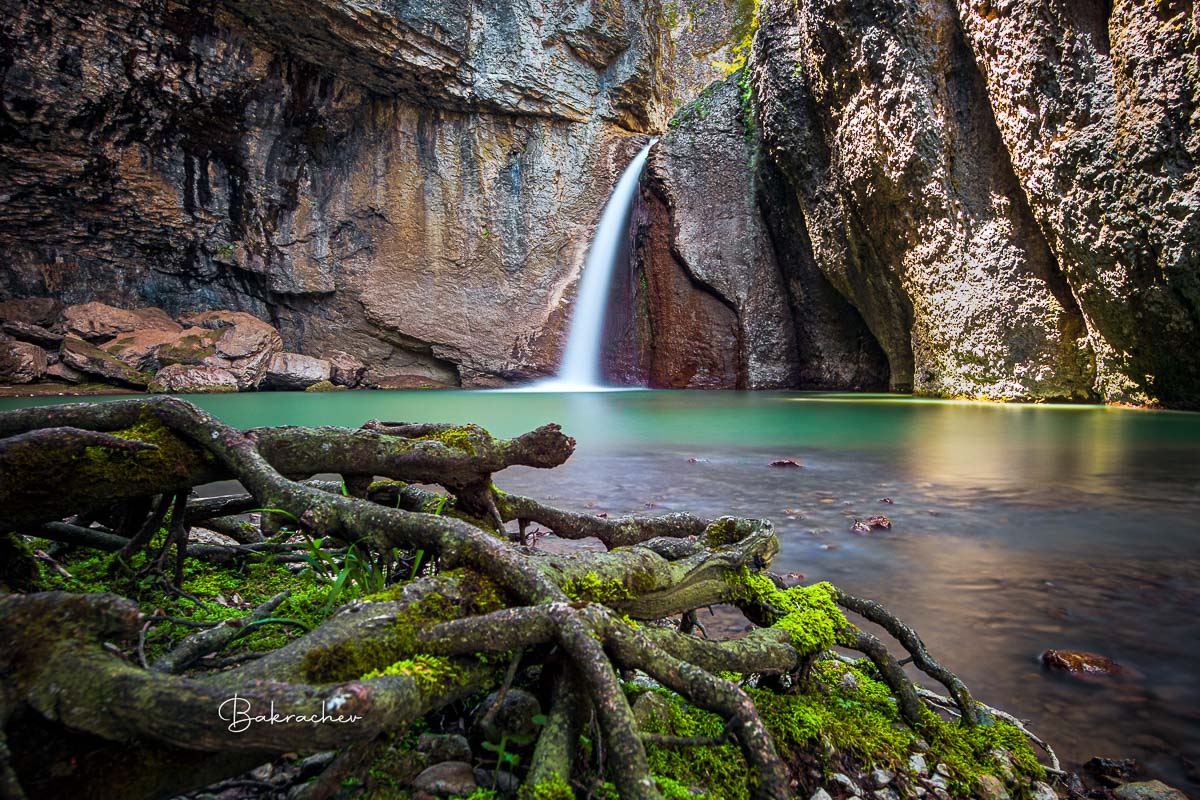 Mountain waterfall nature photography wall art print- photo wall decor- Momin Skok Waterfall near Veliko Tarnovo city- Bulgarian landscape