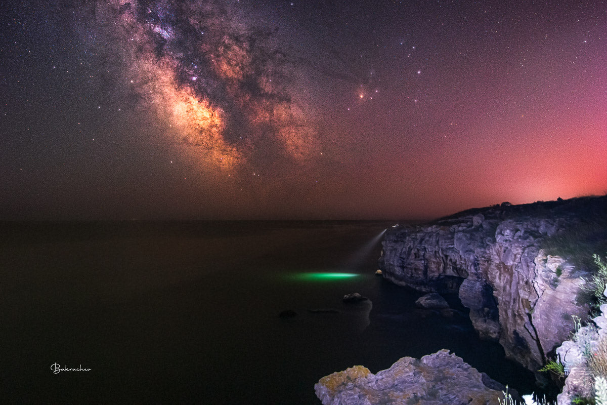 Milky Way star sky nature photography wall art print- Stone Coast photo wall decor- Bulgarian landscape