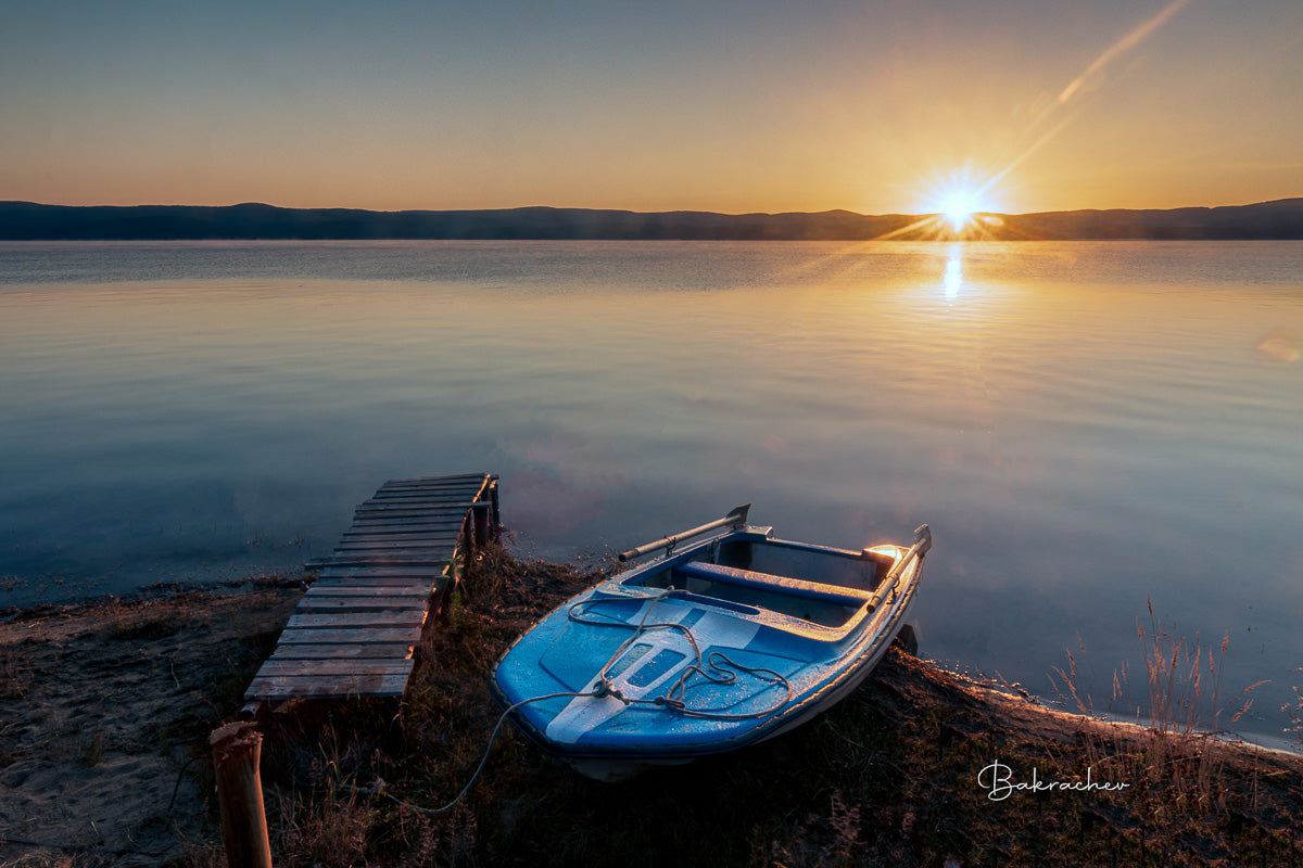 Mountain Nature Photography wall art print- Sunrise at Iskar Dam in June 2020- cloudy sky sunrise- Bulgarian landscape