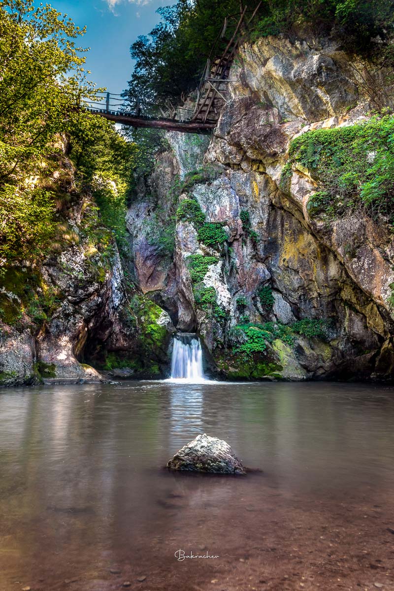 Mountain waterfall nature photography wall art print- photo wall decor- Green Pond Waterfall Yablanishko Gorge- Bulgarian landscape