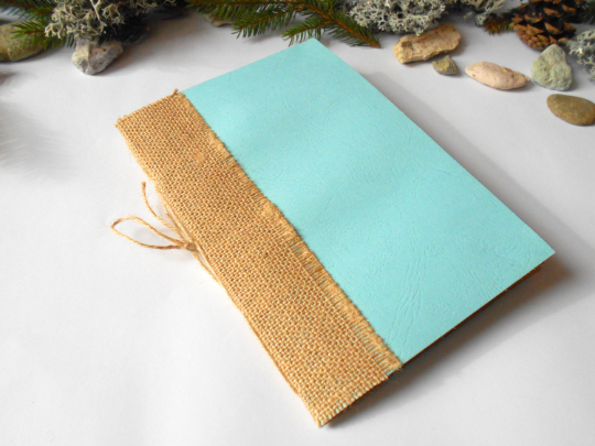 Handmade pocket sketchbook- eco-friendly linen fabrics pocket